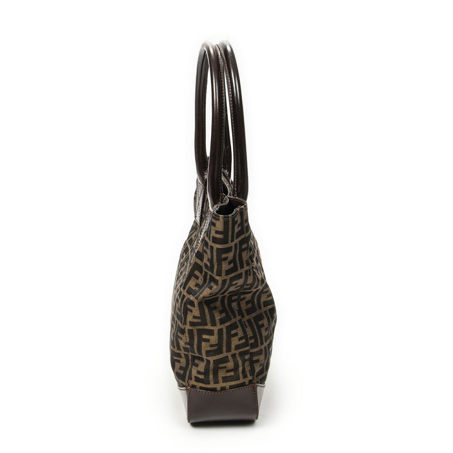 Fendi Radio Pun Tote Brown Zucca Canvas — view 3