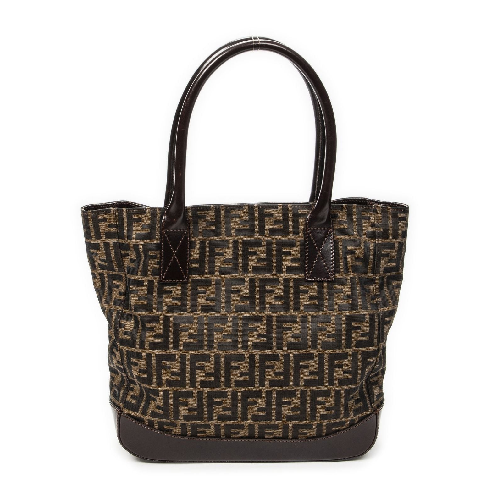 Fendi Radio Pun Tote Brown Zucca Canvas