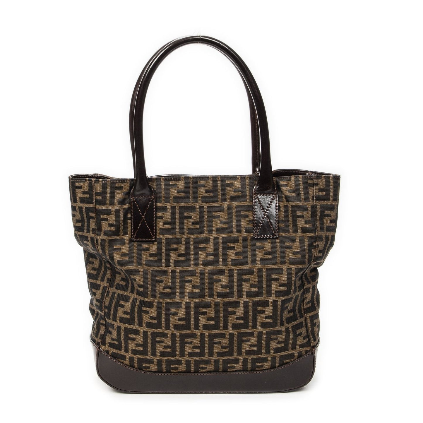 Fendi Radio Pun Tote Brown Zucca Canvas — view 5