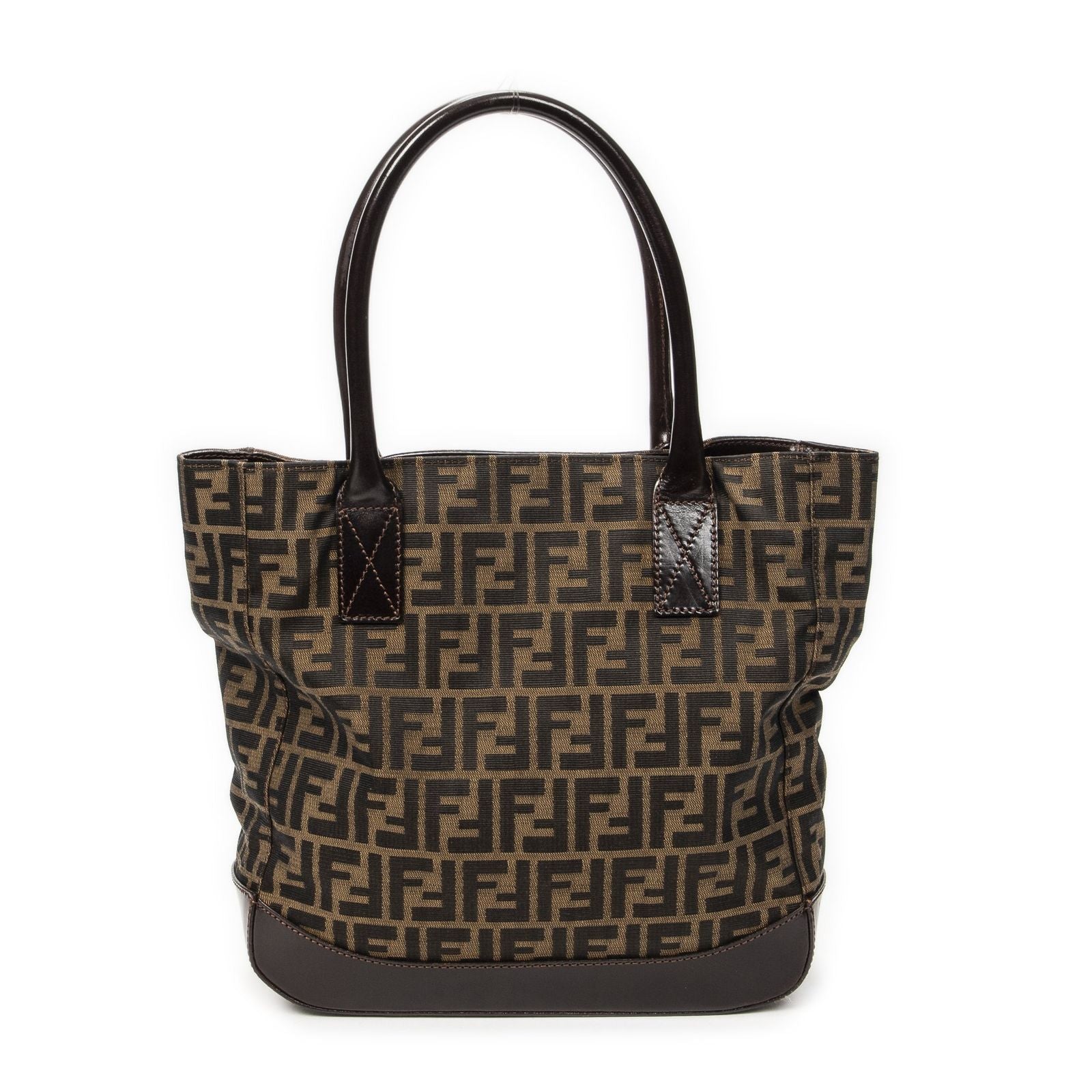 Fendi Radio Pun Tote Brown Zucca Canvas — view 5