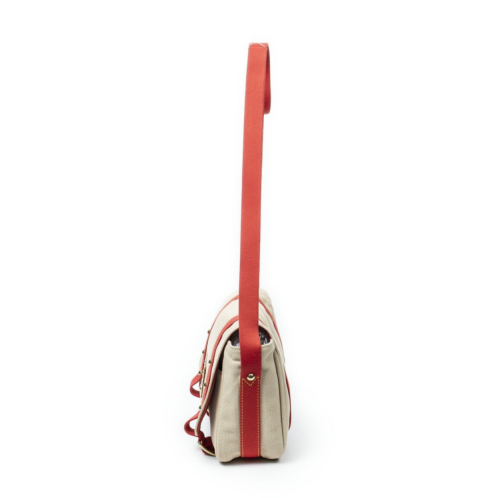 Louis Vuitton Antigua Besace Beige Red Woven Canvas Messenger Bag — view 3