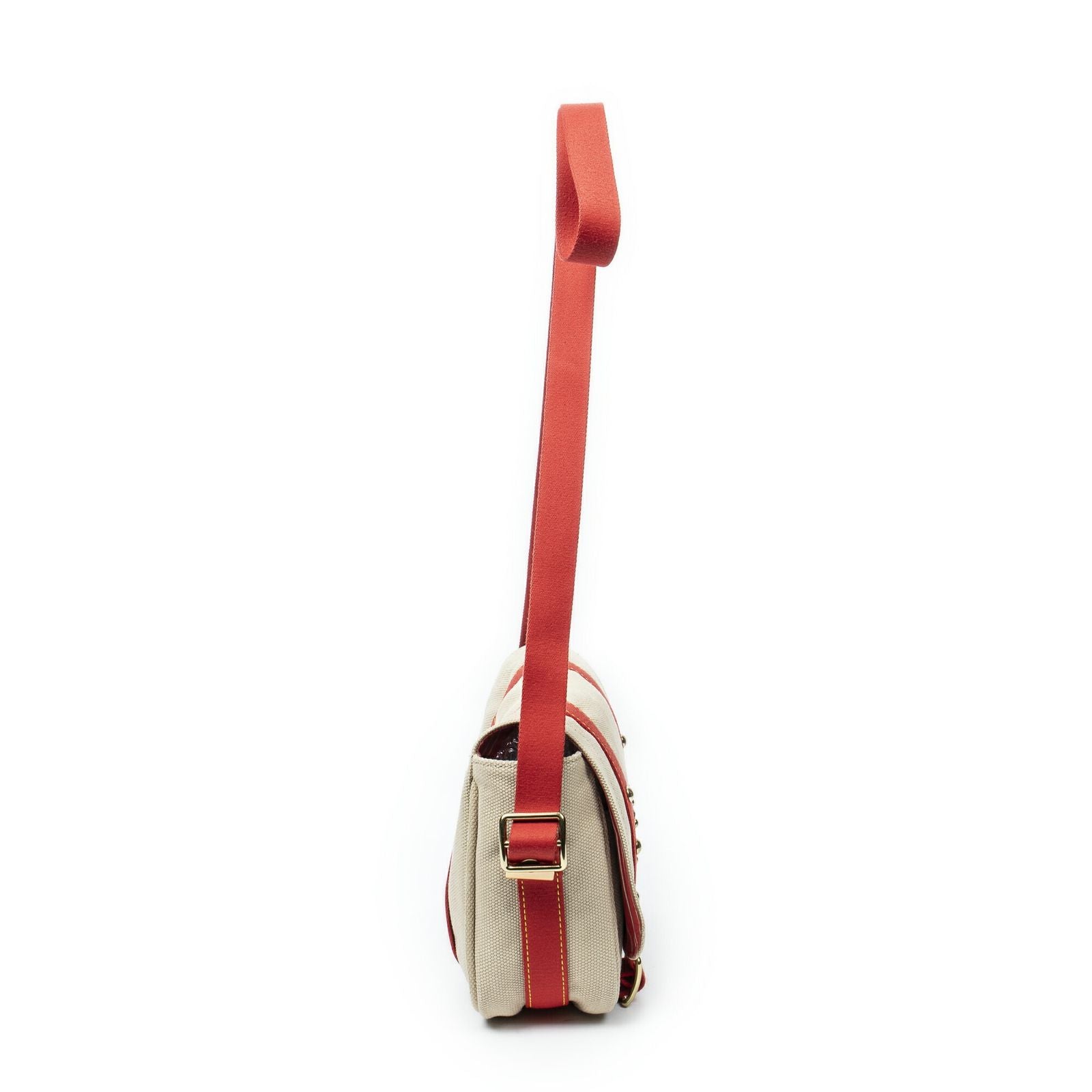 Louis Vuitton Antigua Besace Beige Red Woven Canvas Messenger Bag — view 4
