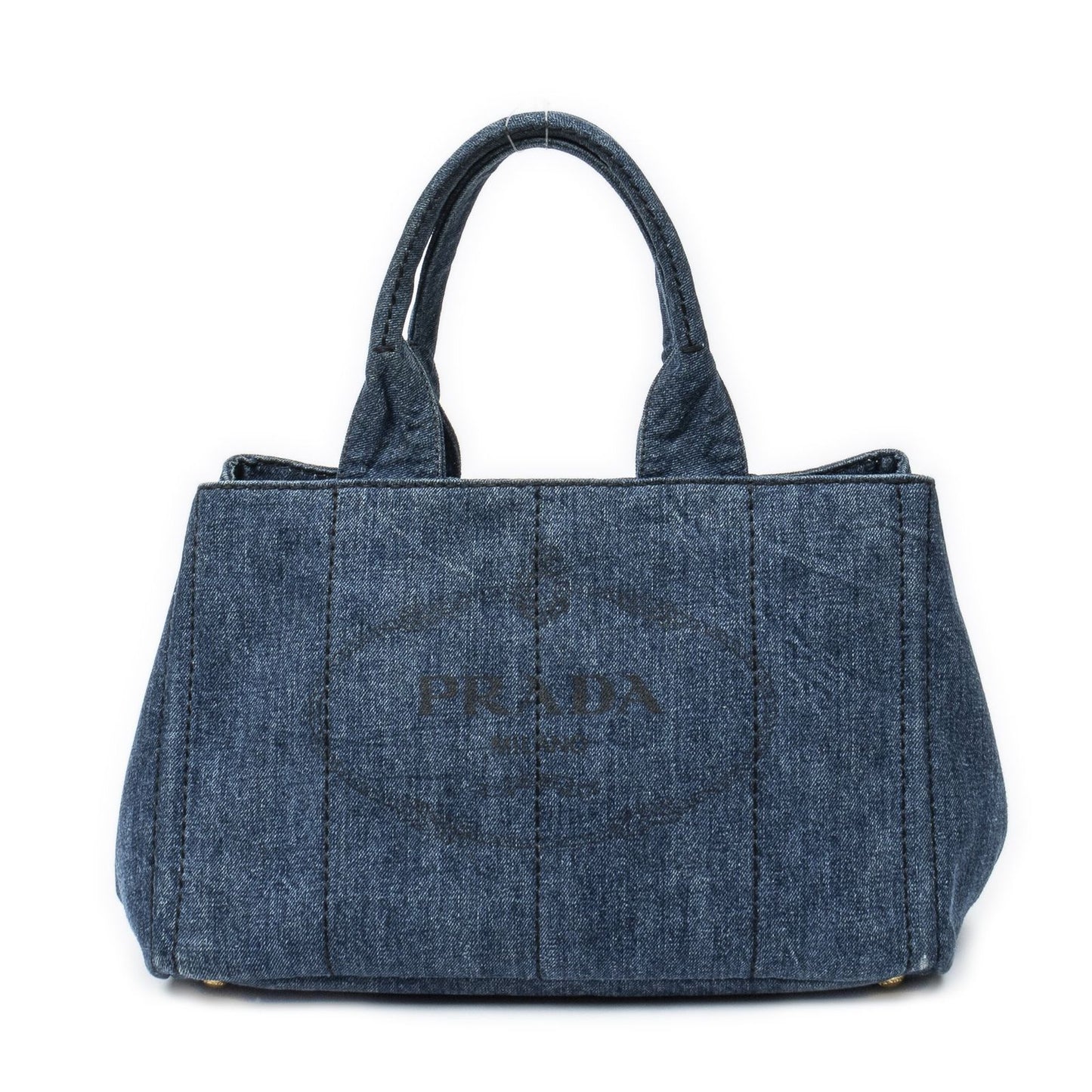 Prada Canapa Tote Blue Denim Canvas