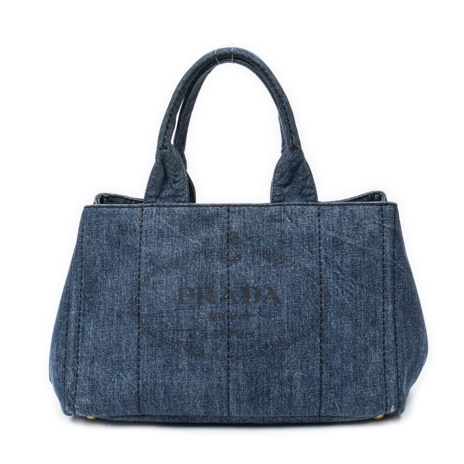 Prada Canapa Tote Blue Denim Canvas