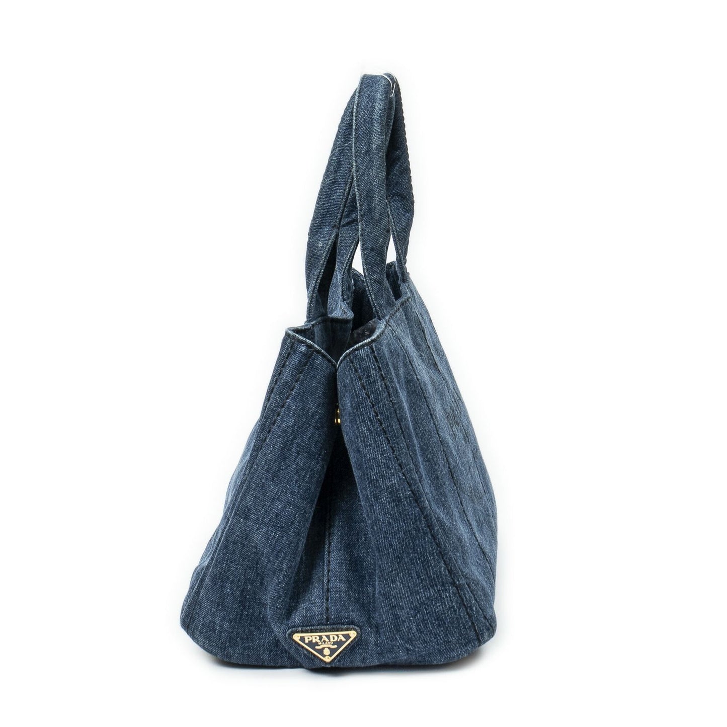 Prada Canapa Tote Blue Denim Canvas — view 4