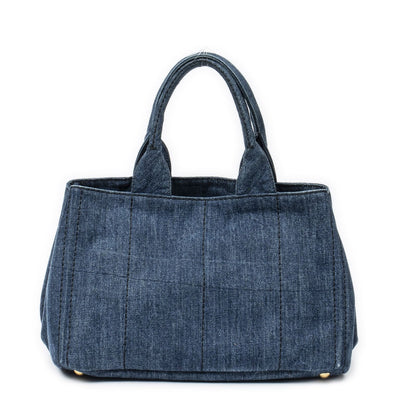 Prada Canapa Tote Blue Denim Canvas — view 5