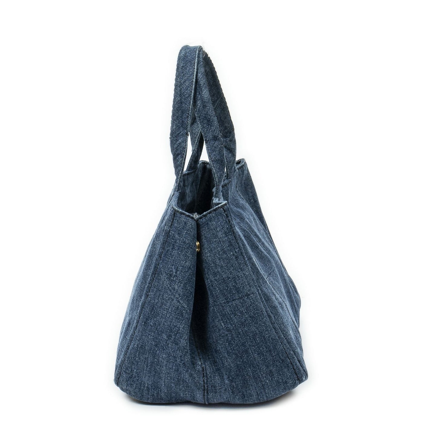 Prada Canapa Tote Blue Denim Canvas — view 3