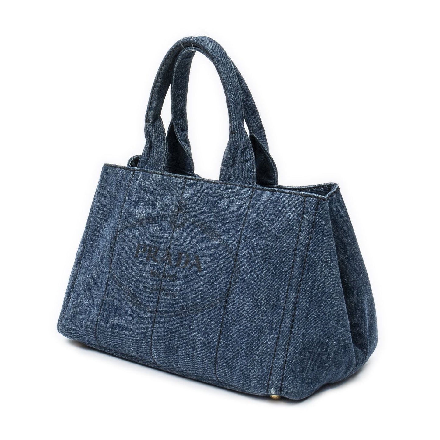 Prada Canapa Tote Blue Denim Canvas — view 2