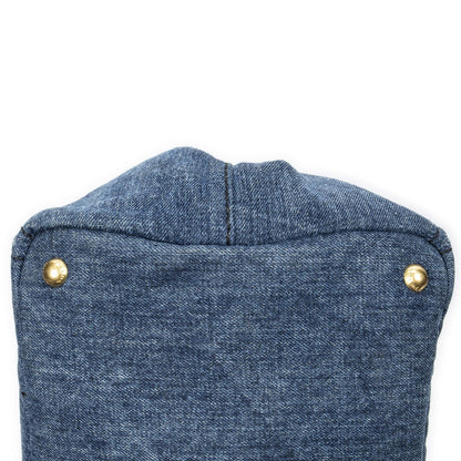 Prada Canapa Tote Blue Denim Canvas — view 7