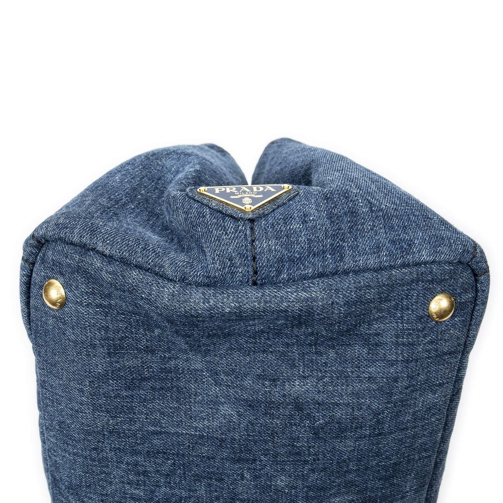 Prada Canapa Tote Blue Denim Canvas — view 8