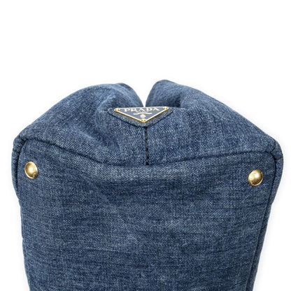 Prada Canapa Tote Blue Denim Canvas — view 8