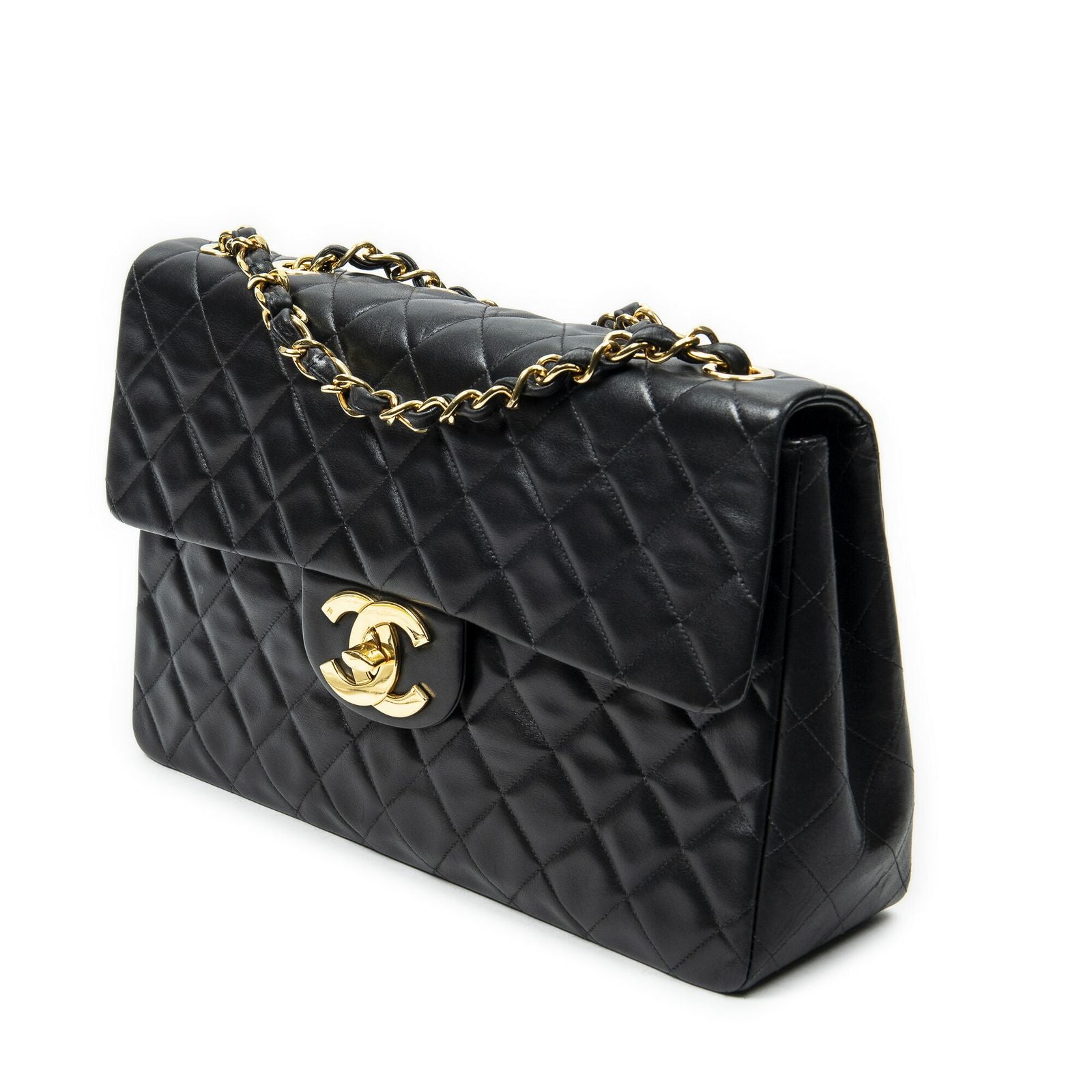Chanel Maxi Jumbo XL Flap Black Quilted Lambskin Leather — view 2
