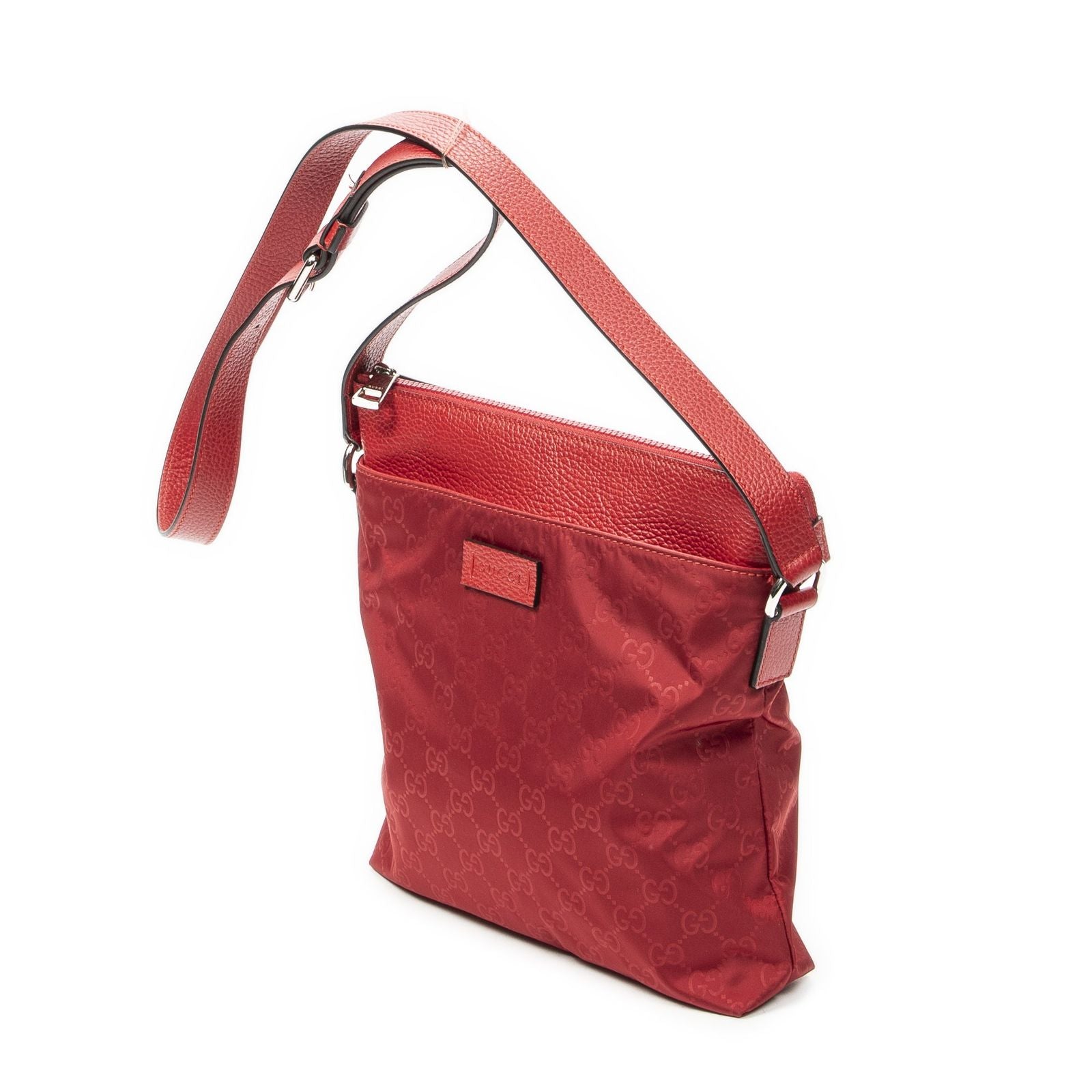 Gucci Square Zip Crossbody Red GG Nylon Canvas — view 2