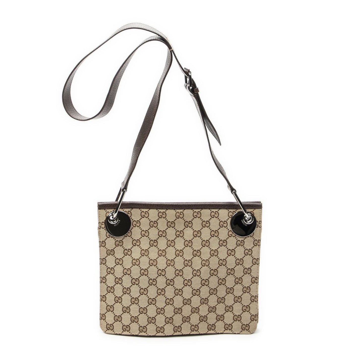Gucci Eclipse Crossbody Shoulder Bag Beige Brown GG Canvas