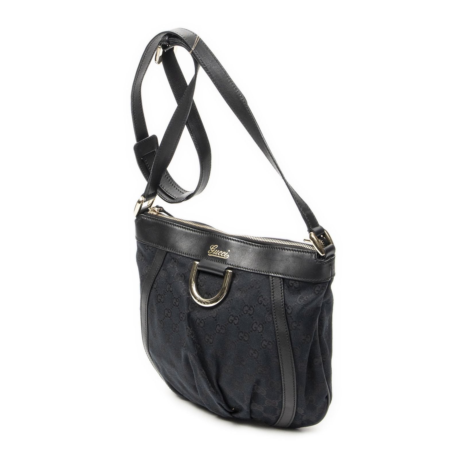 Gucci Abbey Shoulder Bag Black GG Canvas — view 2