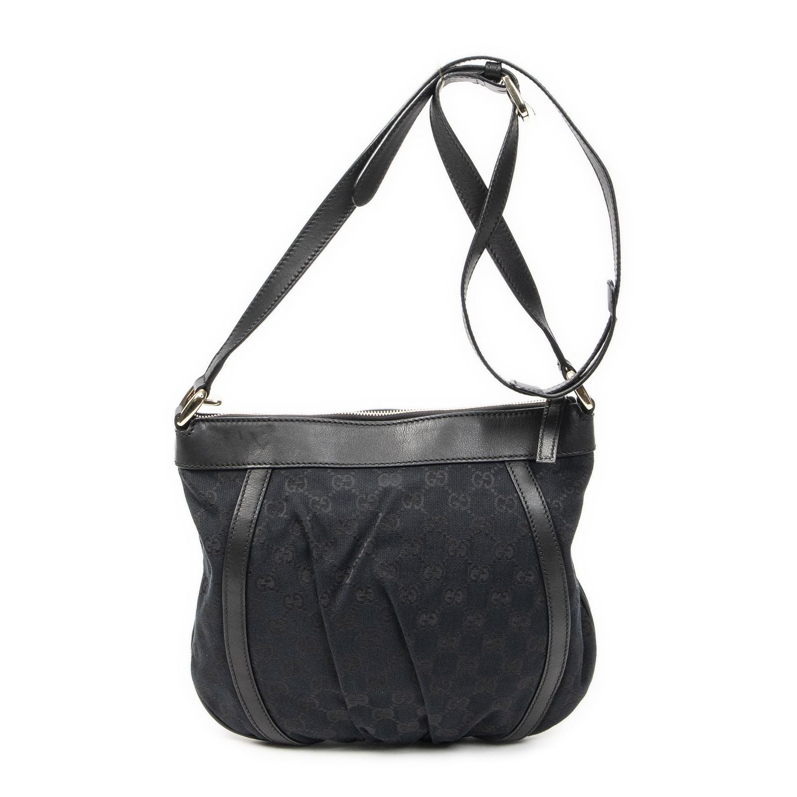 Gucci Abbey Shoulder Bag Black GG Canvas — view 5