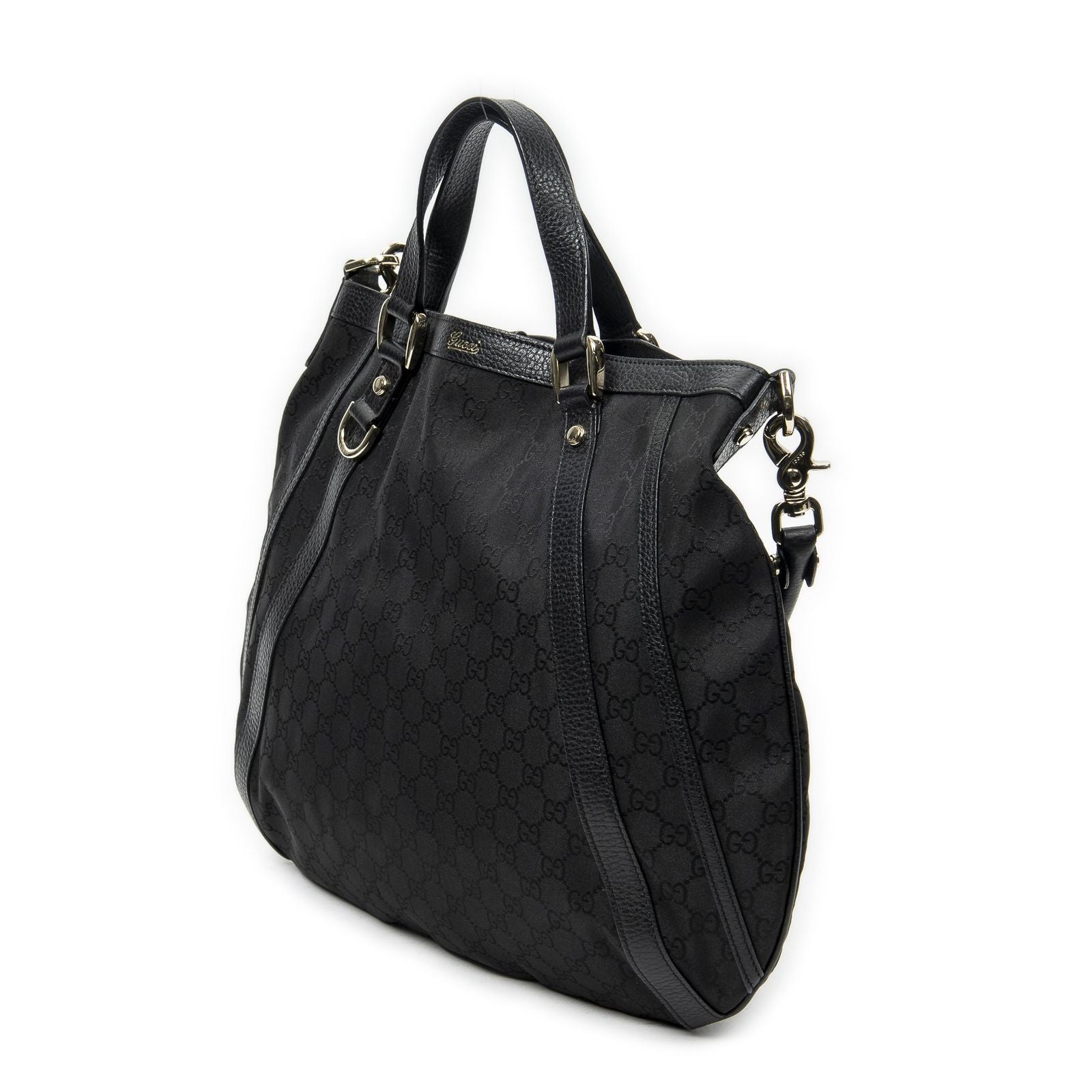 Gucci Convertible Tote Black GG Nylon Canvas — view 2