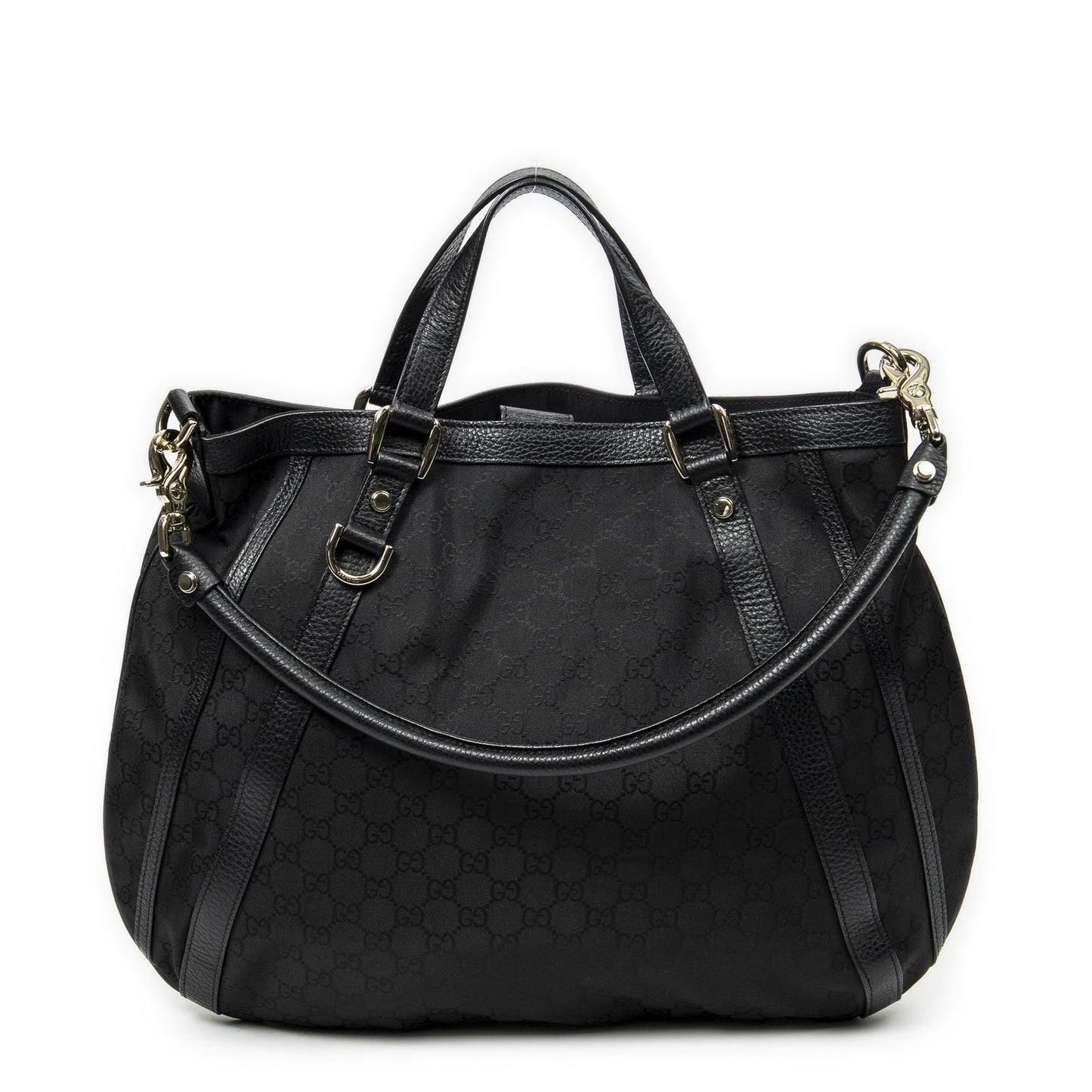Gucci Convertible Tote Black GG Nylon Canvas — view 5