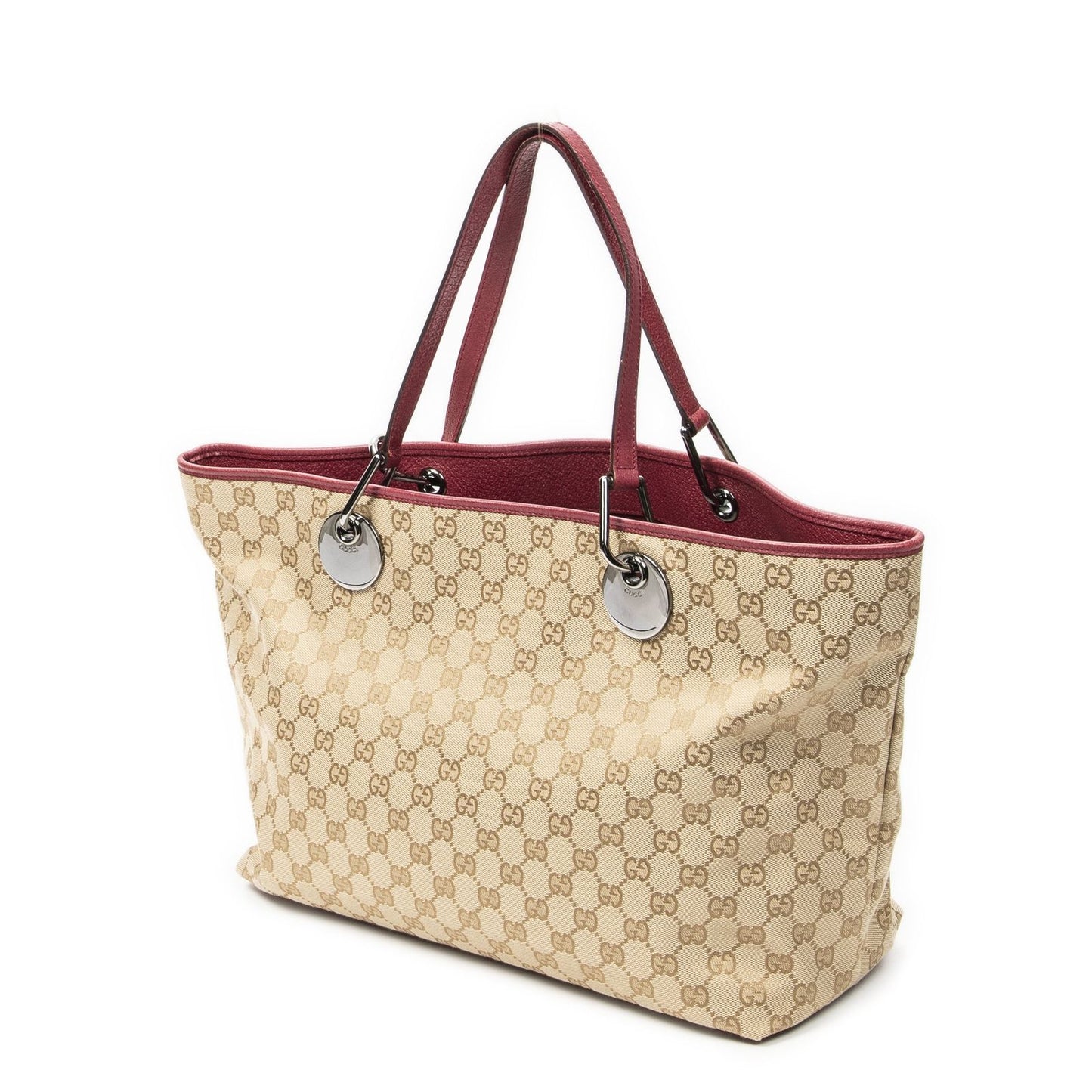 Gucci Large Eclipse Tote Beige Fuchsia GG Canvas — view 2