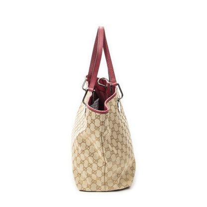 Gucci Large Eclipse Tote Beige Fuchsia GG Canvas — view 3