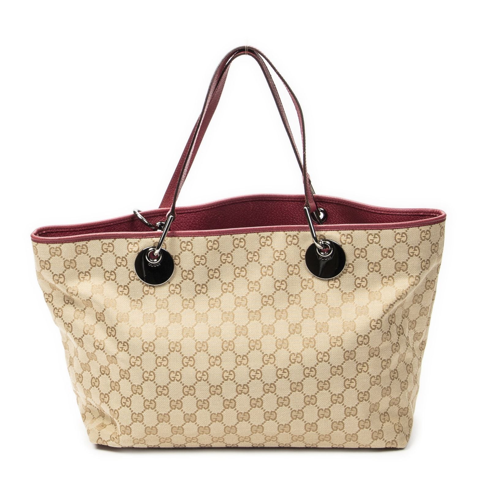 Gucci Large Eclipse Tote Beige Fuchsia GG Canvas