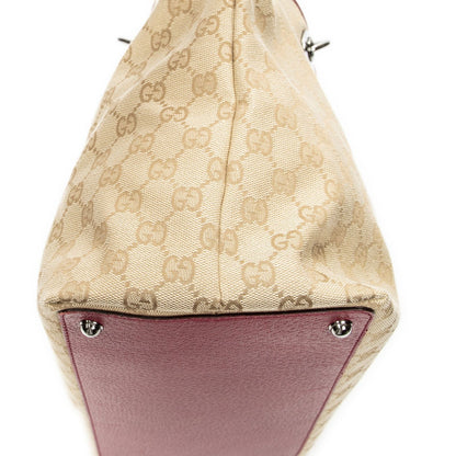 Gucci Large Eclipse Tote Beige Fuchsia GG Canvas — view 7