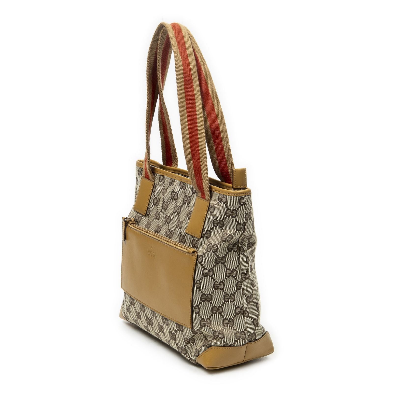 Gucci Front Pocket Zip Tote Beige Tan GG Canvas — view 2