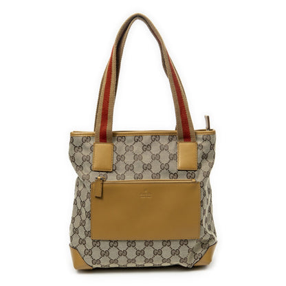Gucci Front Pocket Zip Tote Beige Tan GG Canvas