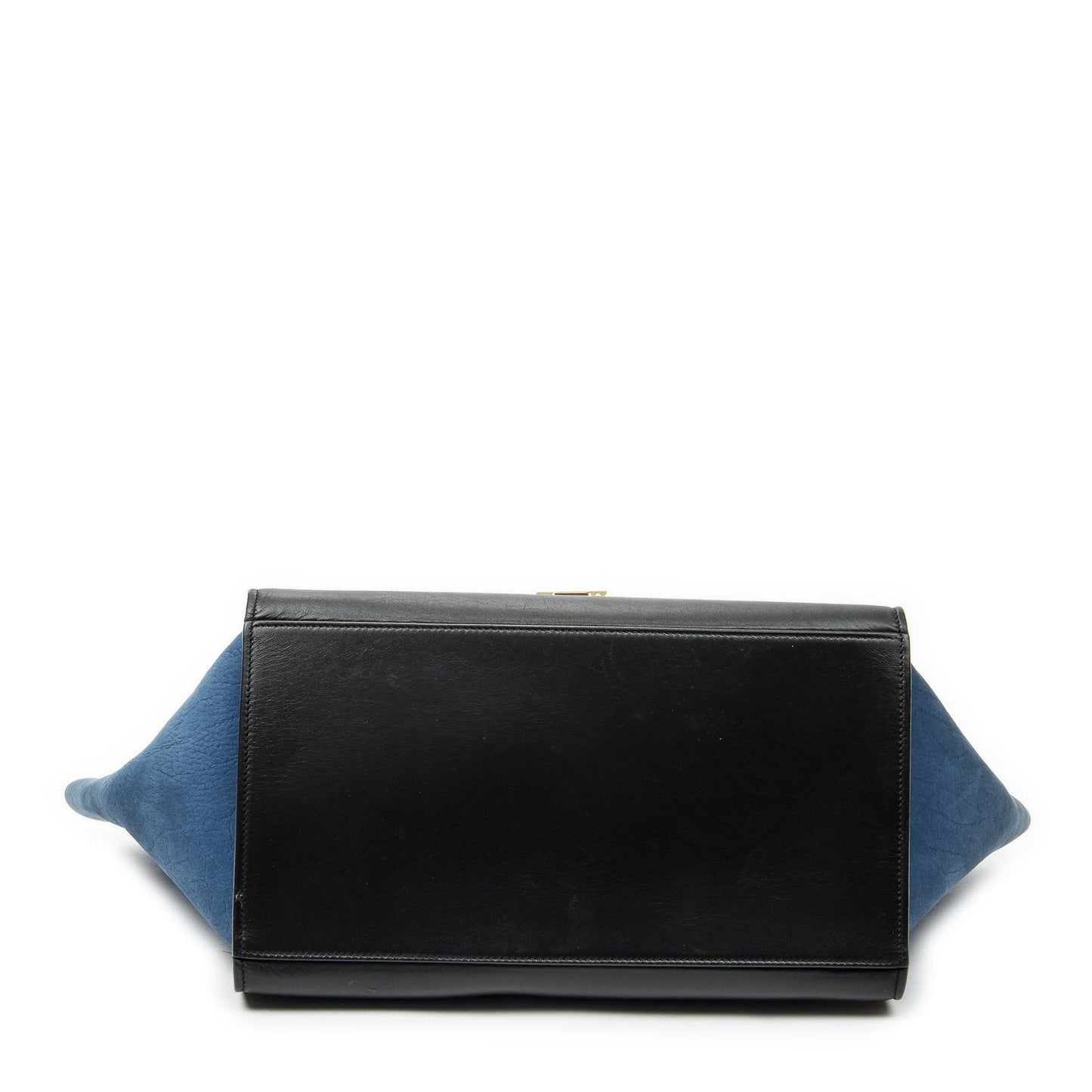 Celine Tricolor Trapeze Black Ivory Blue Calfskin Leather Messenger Bag — view 6