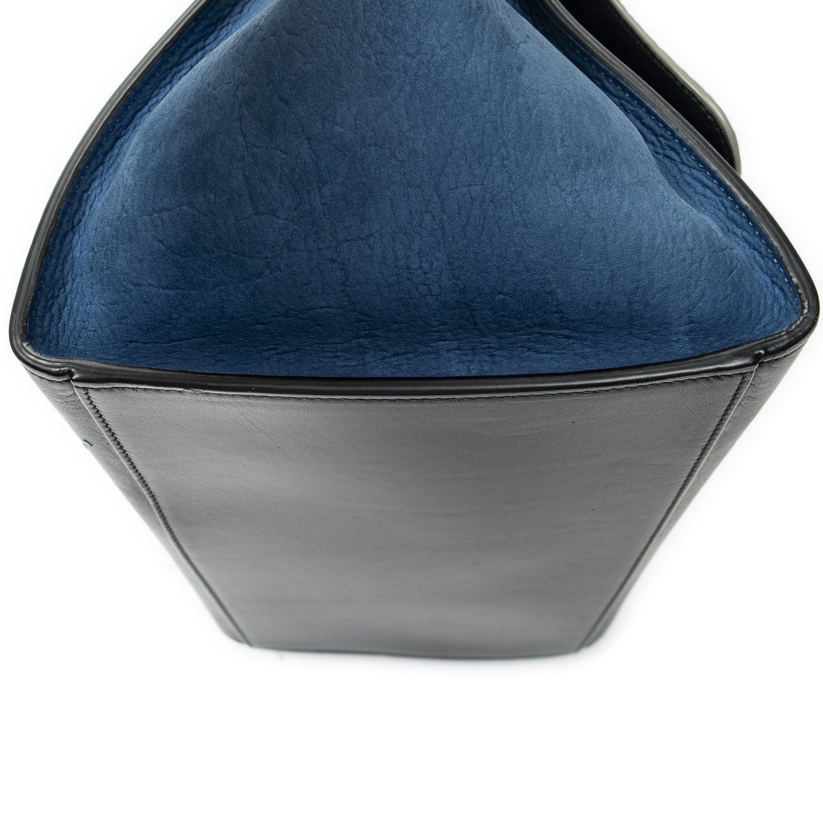 Celine Tricolor Trapeze Black Ivory Blue Calfskin Leather Messenger Bag — view 7