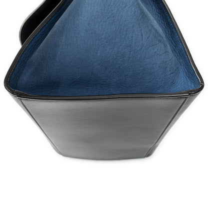 Celine Tricolor Trapeze Black Ivory Blue Calfskin Leather Messenger Bag — view 8