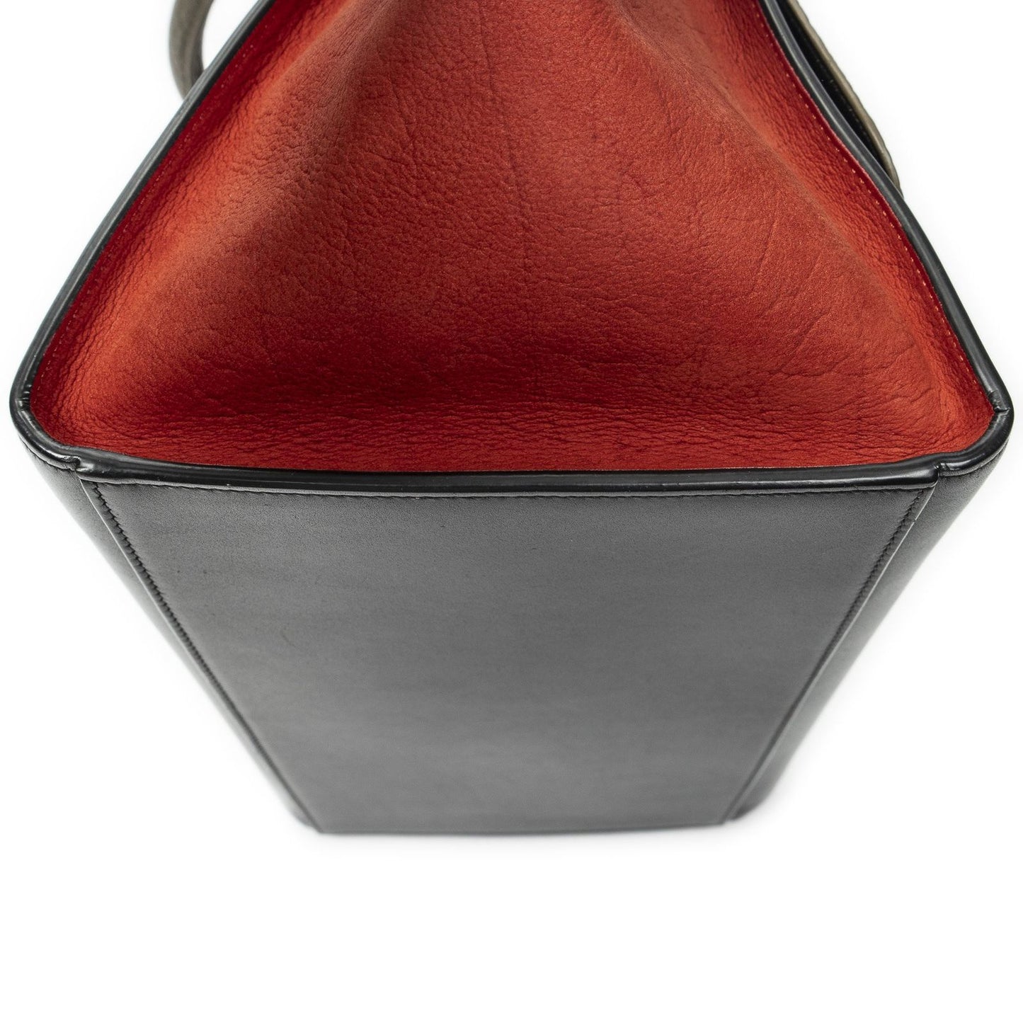 Celine Tricolor Trapeze Black Light Brown Red Calfskin Leather Messenger Bag — view 7