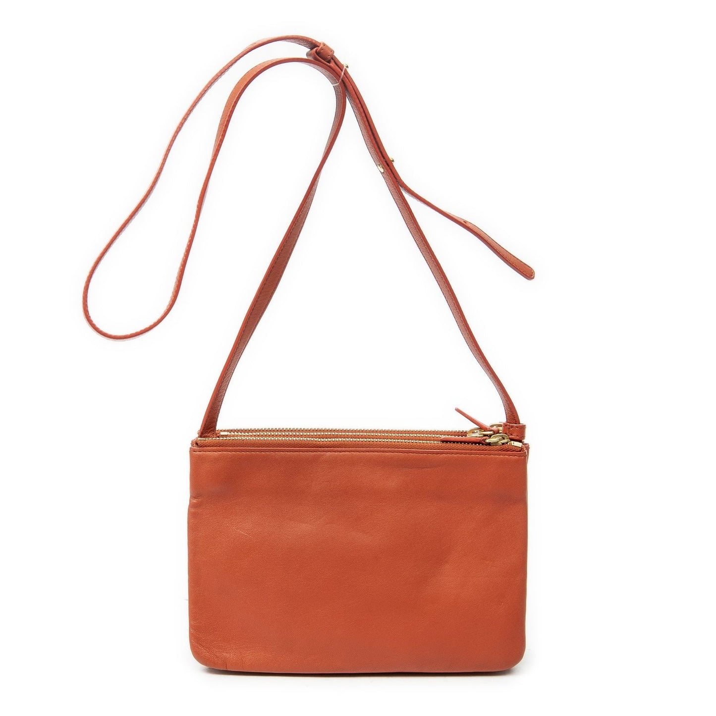 Celine Small Trio Crossbody Orange Calfskin Leather — view 5