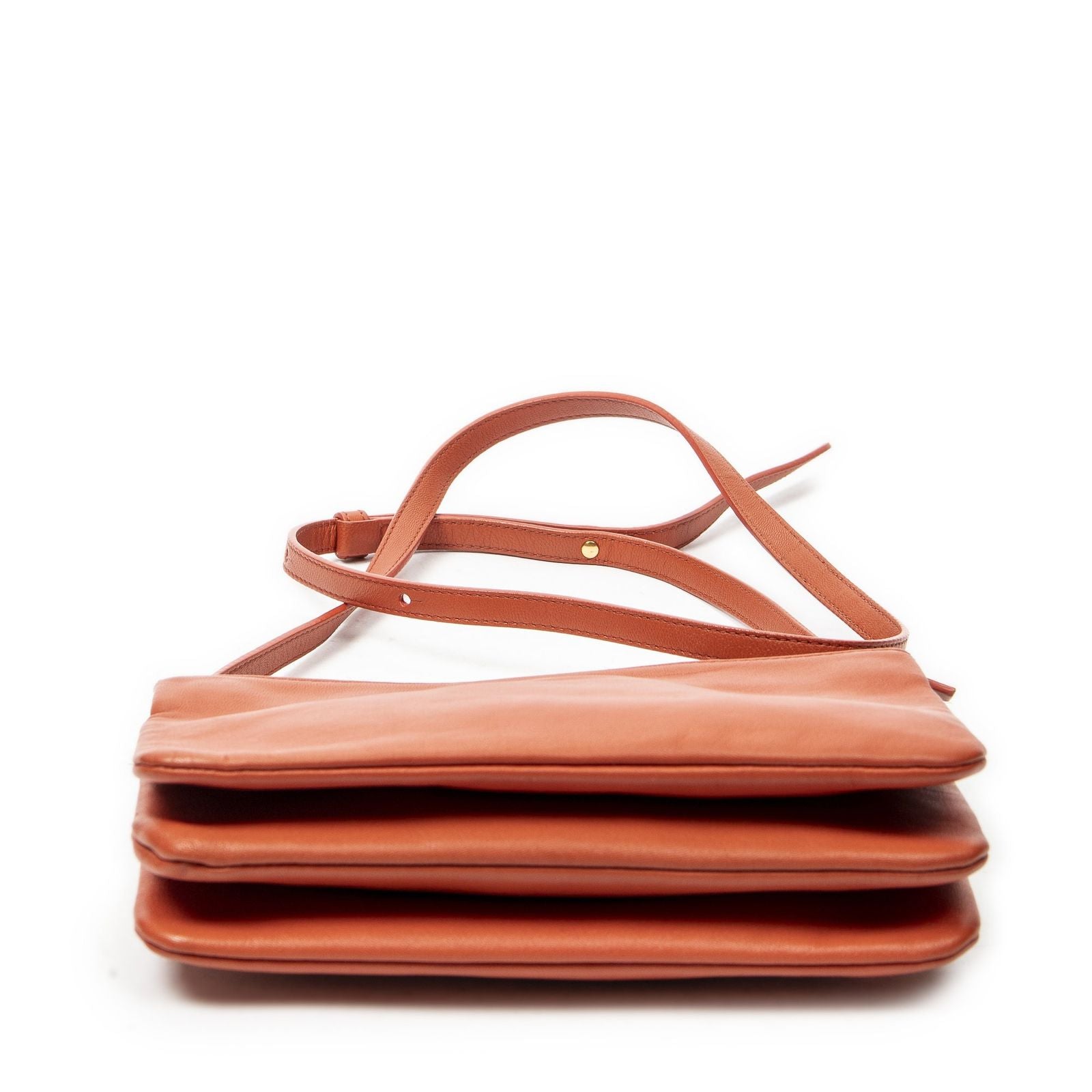 Celine Small Trio Crossbody Orange Calfskin Leather — view 6