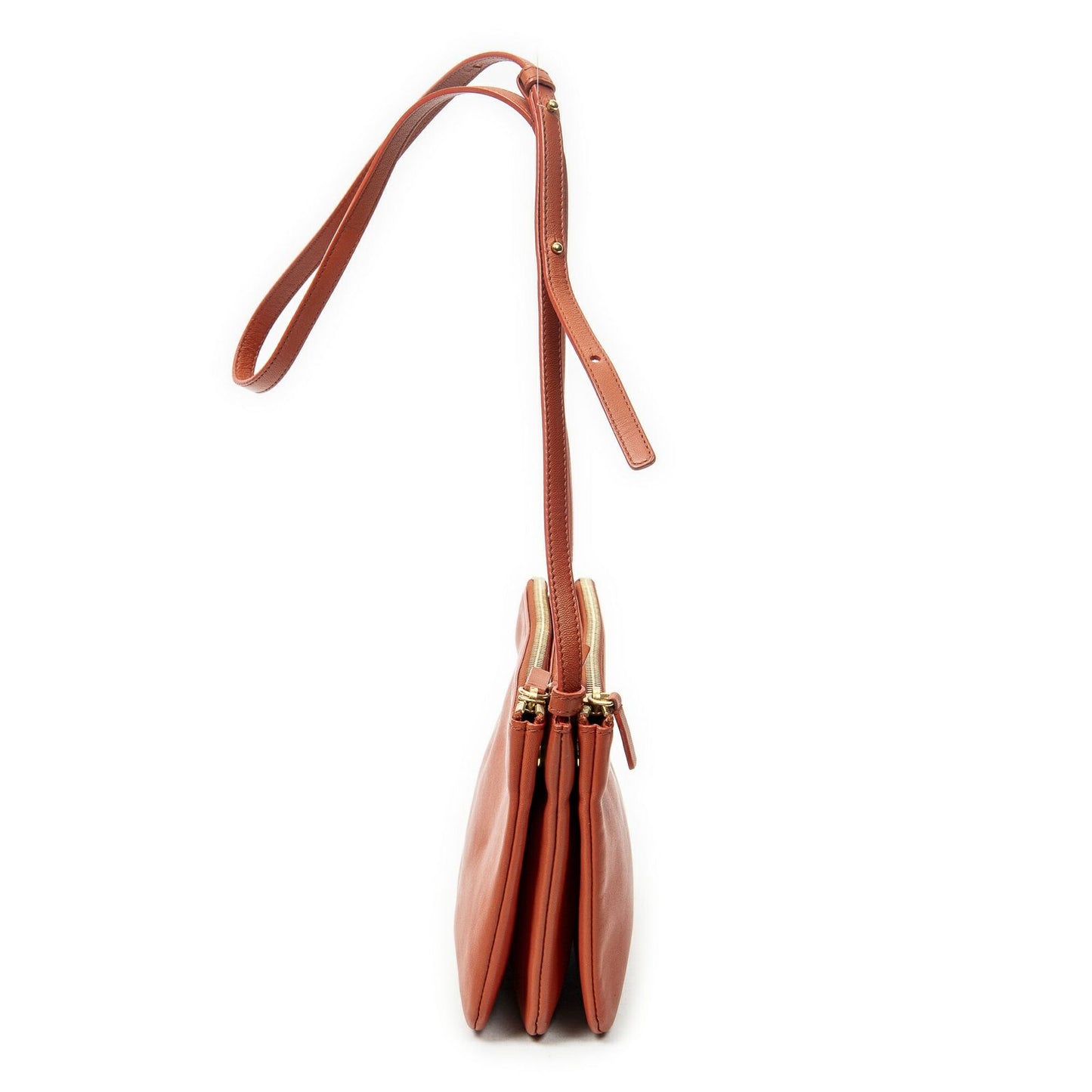 Celine Small Trio Crossbody Orange Calfskin Leather — view 4