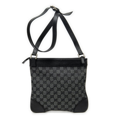 Gucci Flap Cross Belt Bag Black GG Canvas — view 5