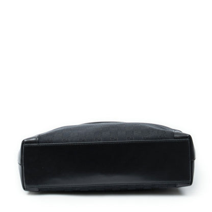 Gucci Zip Shopping Tote Black GG Canvas — view 6
