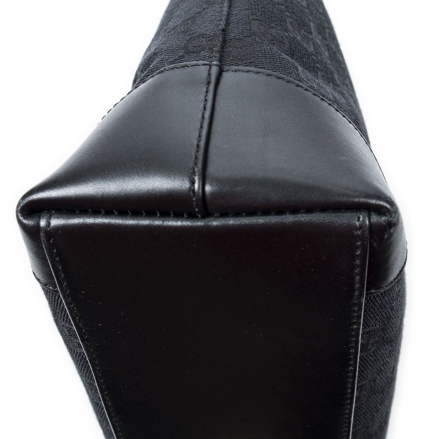 Gucci Zip Shopping Tote Black GG Canvas — view 7