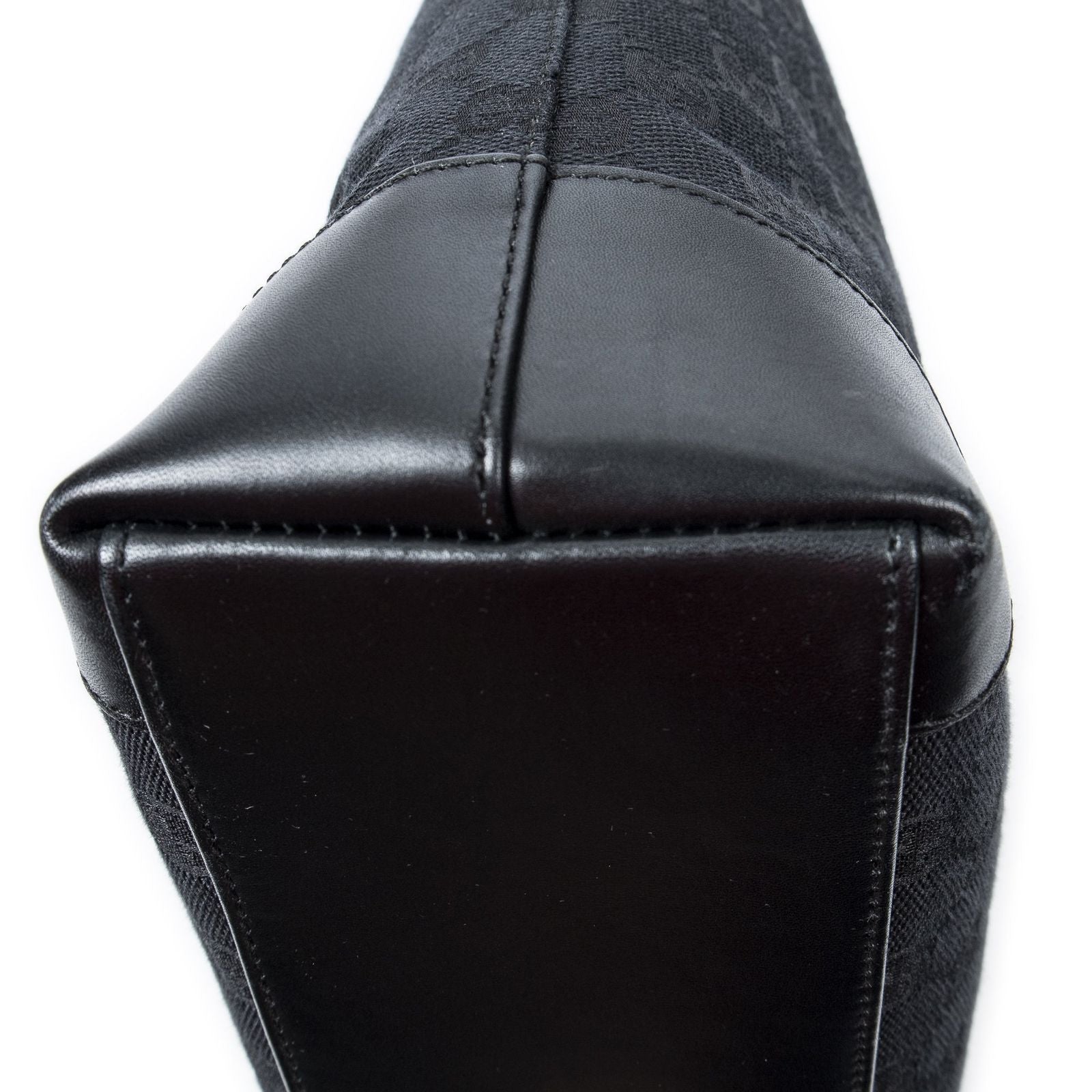 Gucci Zip Shopping Tote Black GG Canvas — view 7