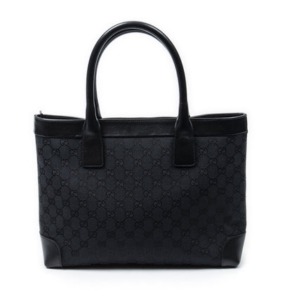 Gucci Zip Shopping Tote Black GG Canvas — view 5