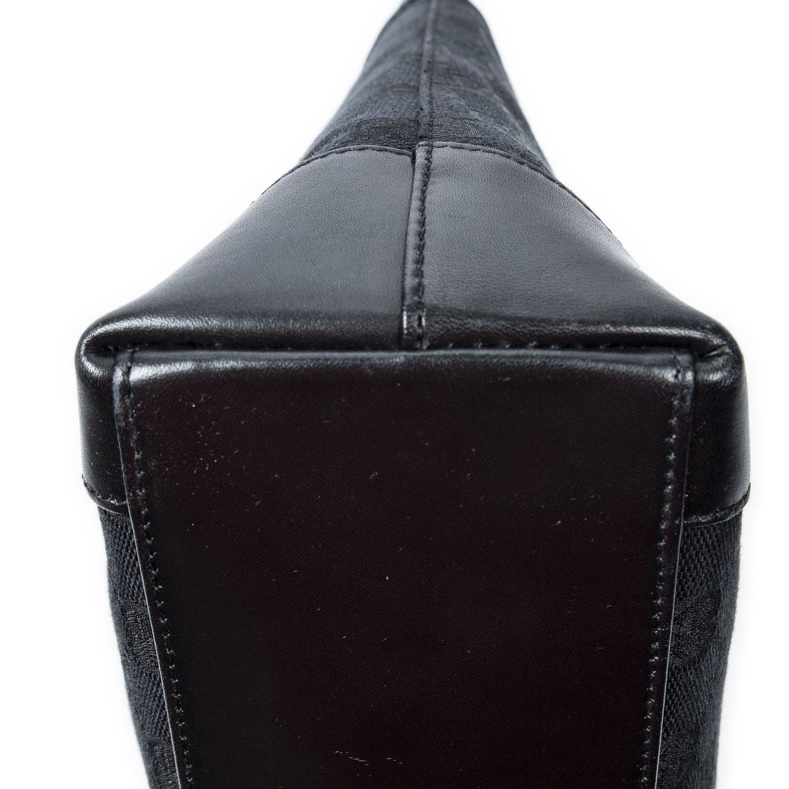 Gucci Zip Shopping Tote Black GG Canvas — view 8