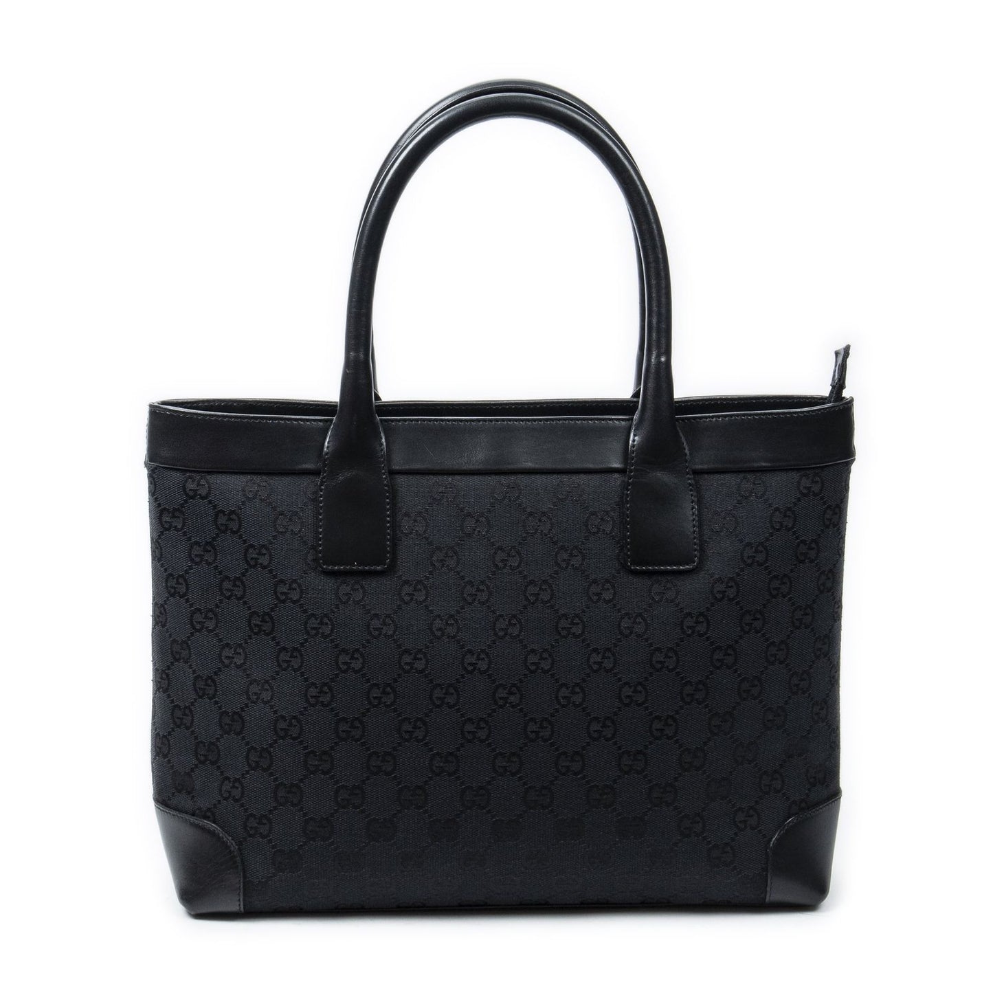 Gucci Zip Shopping Tote Black GG Canvas