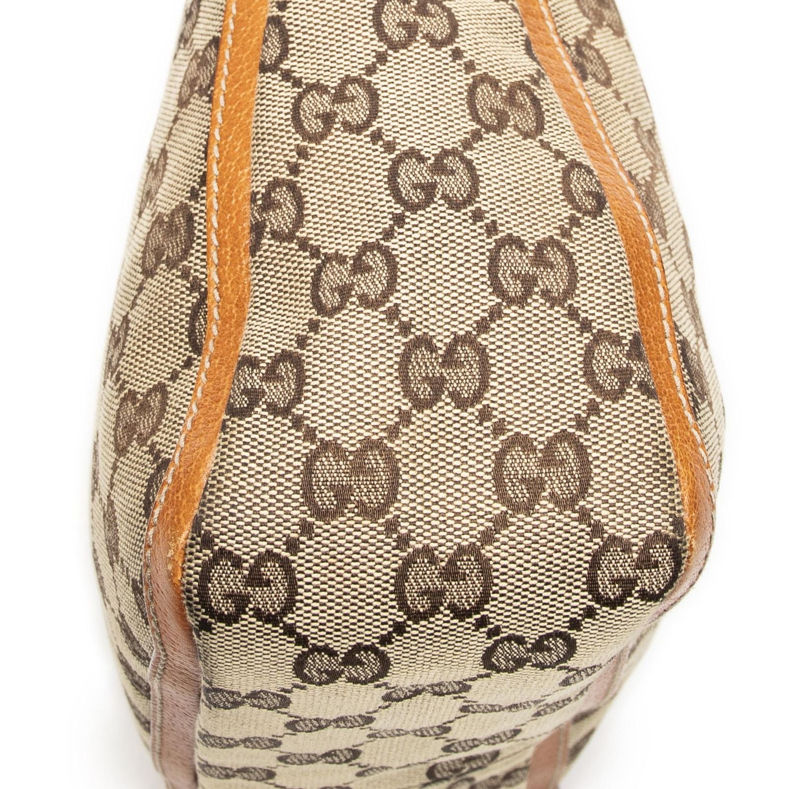 Gucci Small Abbey Top Handle Orange Beige GG Canvas — view 7