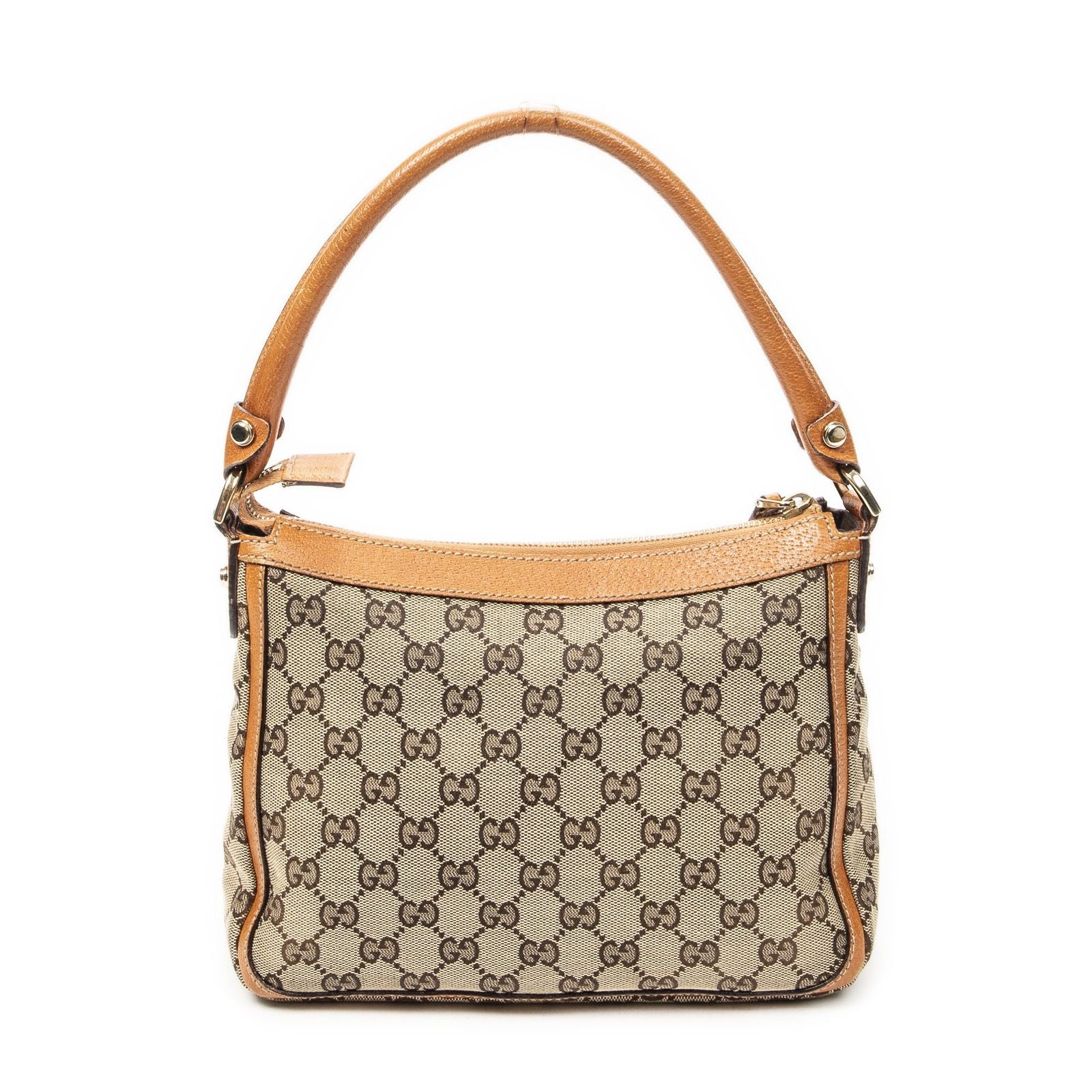 Gucci Small Abbey Top Handle Orange Beige GG Canvas — view 5
