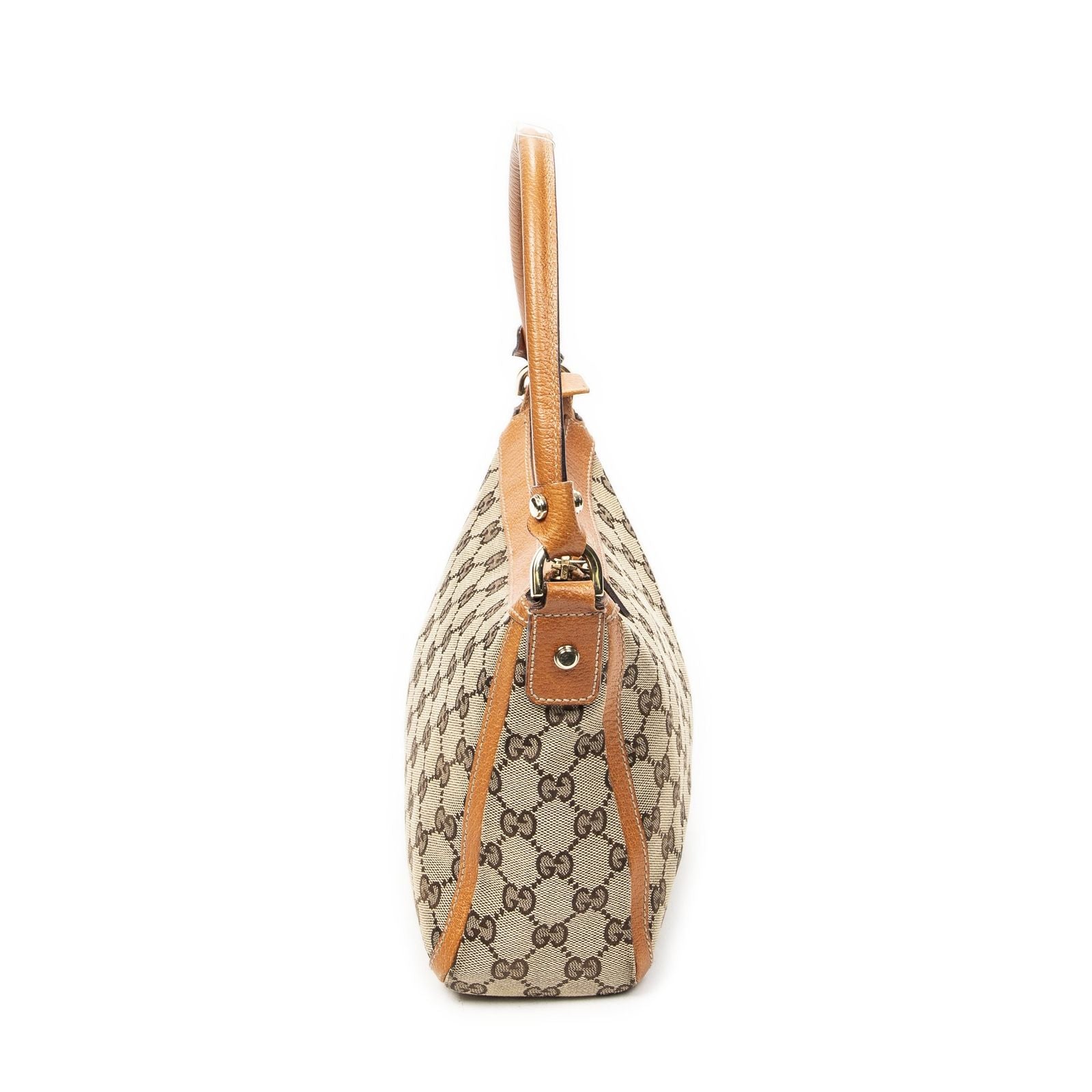 Gucci Small Abbey Top Handle Orange Beige GG Canvas — view 4