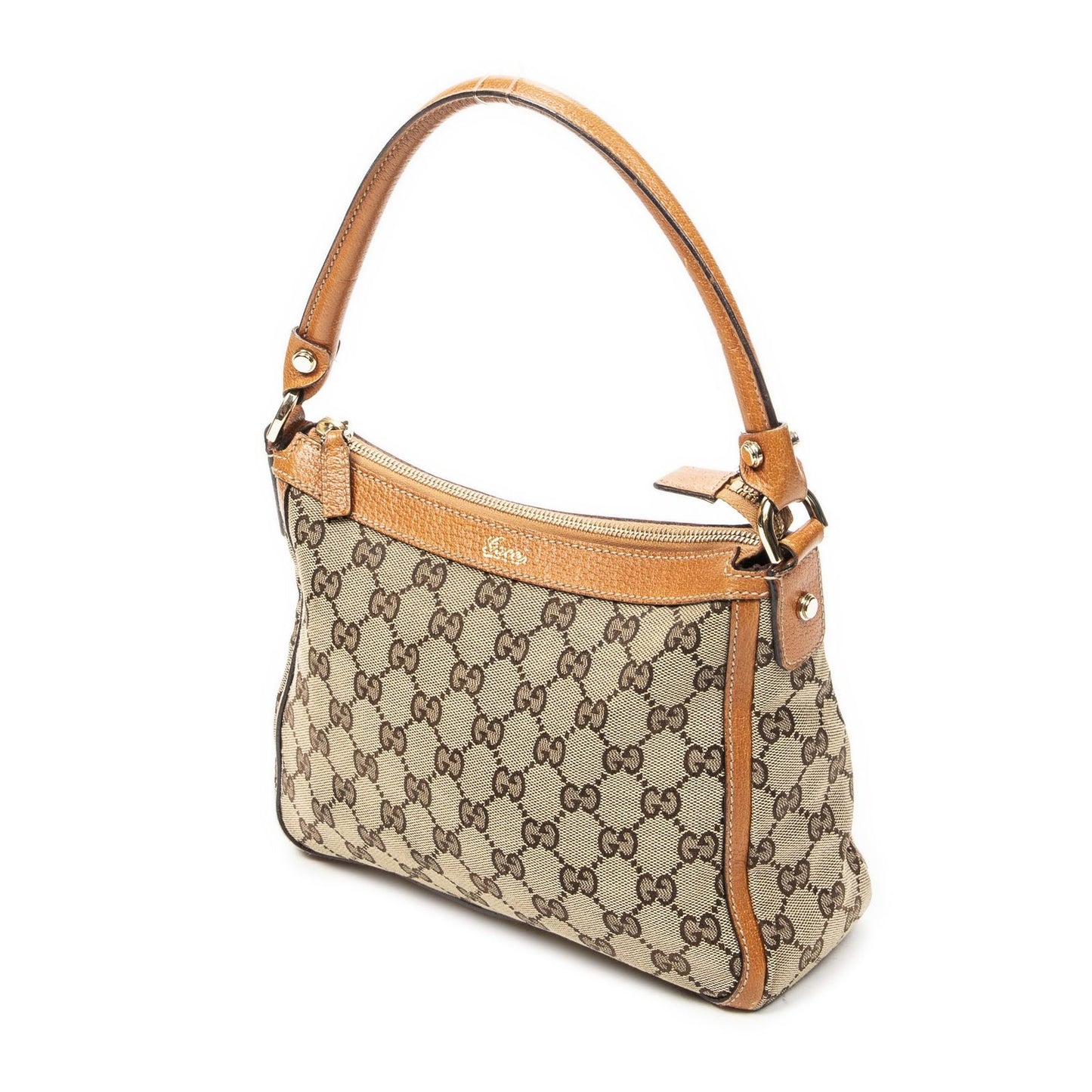 Gucci Small Abbey Top Handle Orange Beige GG Canvas — view 2