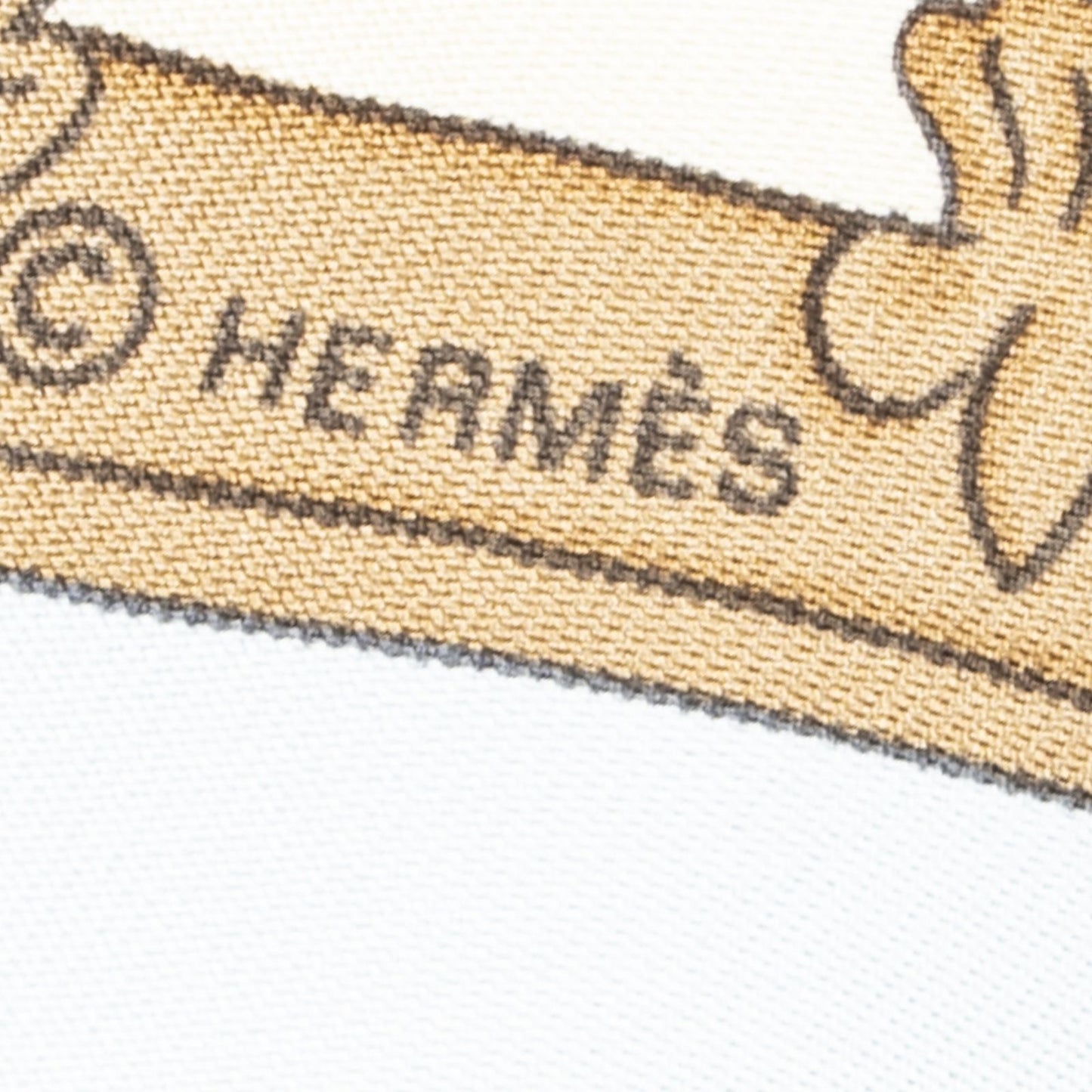 Hermes Scarf Light Blue Brown Light Green Silk — view 4