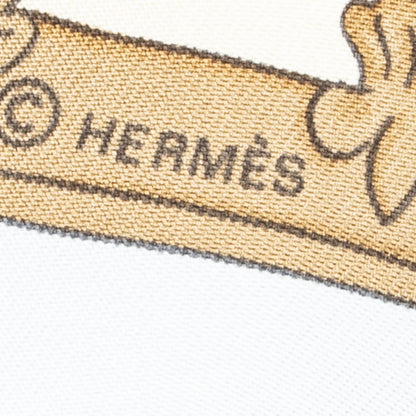 Hermes Scarf Light Blue Brown Light Green Silk — view 4