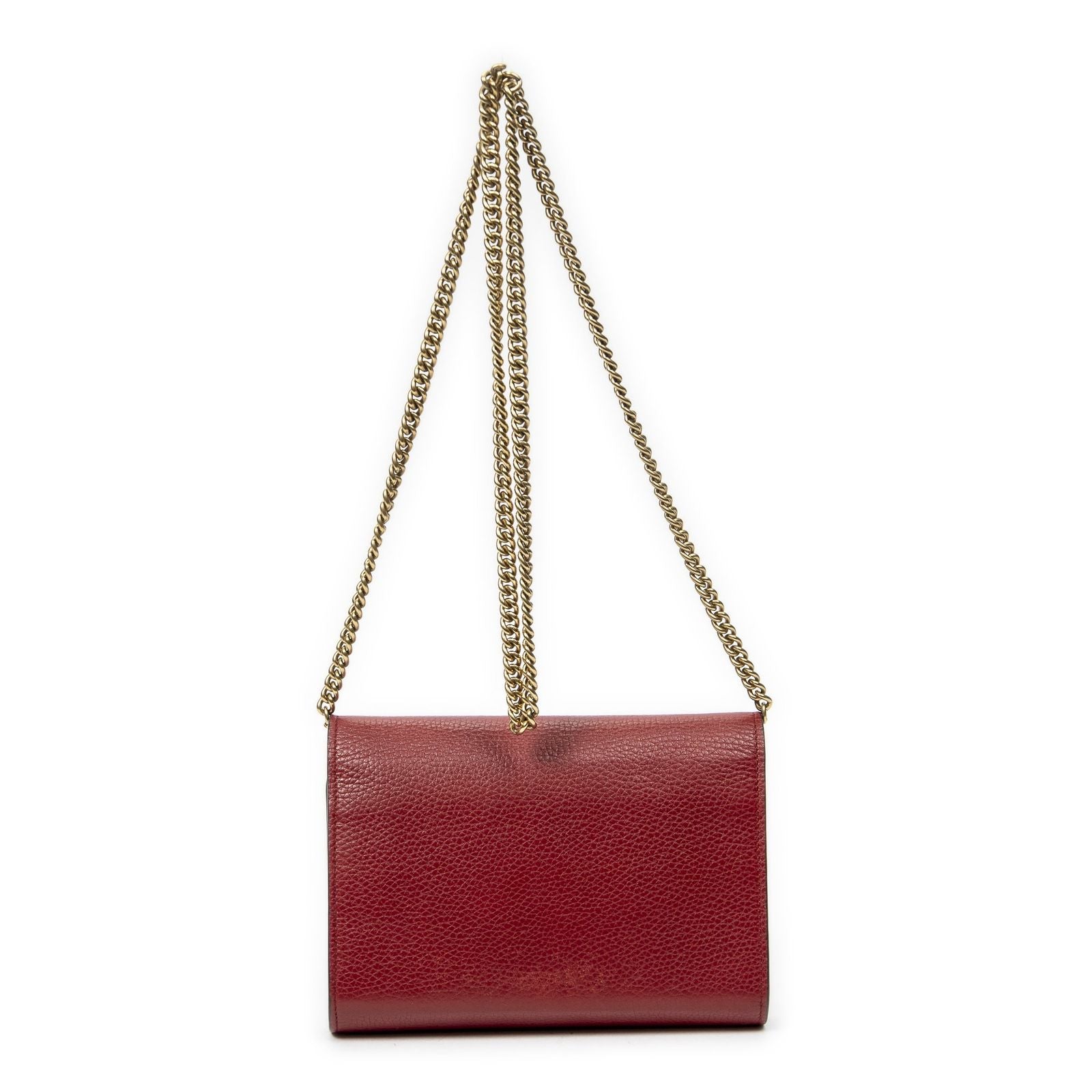 Gucci GG Marmont Wallet on Chainred Gray Calfskin Leather — view 5