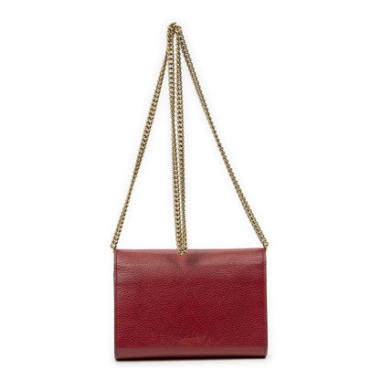 Gucci GG Marmont Wallet on Chainred Gray Calfskin Leather — view 5